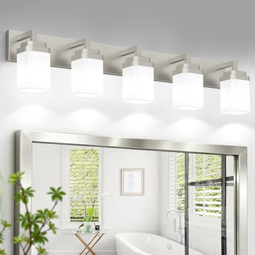 Brushed Nickel Bathroom Light Fixtures (Nickel / 5-Light)
