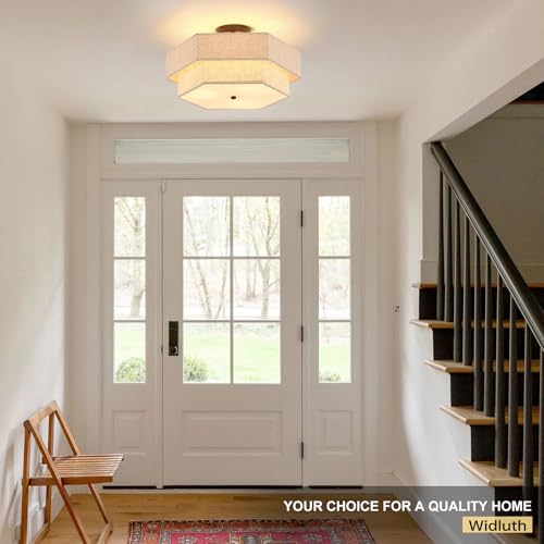 18" Large Black Semi Flush Mount Ceiling Light