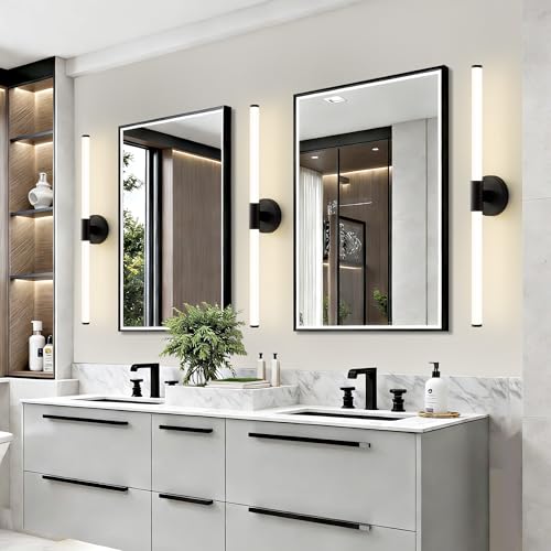 LED Bathroom Vanity Lights Black Wall Sconce Modern 30"