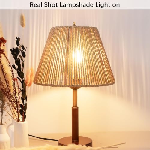 Boho Rattan Lamp Shade Small Bell Lampshade 6" Top X 10" Bottom X 7.5" High