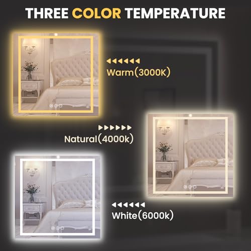 30"X30" LED Bathroom Mirror with Lights