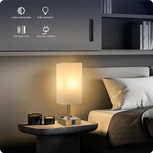 Bedside Lamp with USB Ports