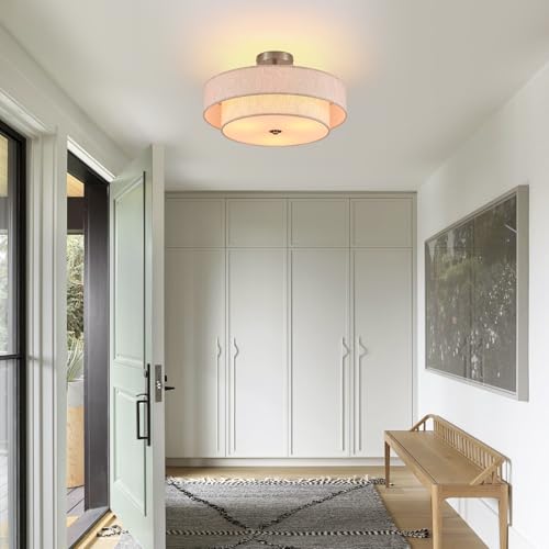 18" Chrome Semi Flush Mount Ceiling Light