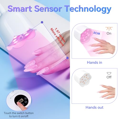 UV Nail Lamp for Gel Nails Polish Cordless Gooseneck 10s Flash Cure