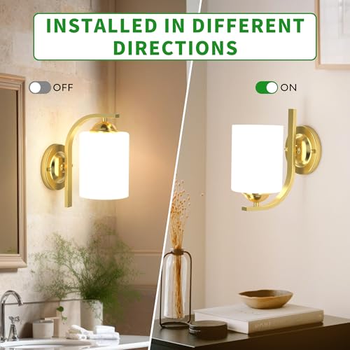 Gold Wall Sconces Lights for Bathroom (2 Count)