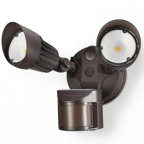 Motion Sensor Security Lights Dusk to Dawn IP65 3000K Bronze