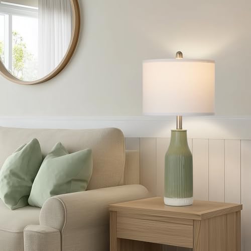 24.5" Ceramic Table Lamps Set of 2 for Bedroom (2 Count)