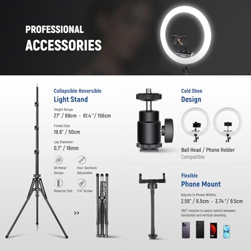 18 inch Ring Light with Tripod Stand and Phone Holder