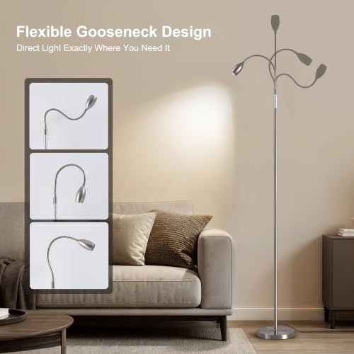 72" Reading Floor Lamp (Nickel)