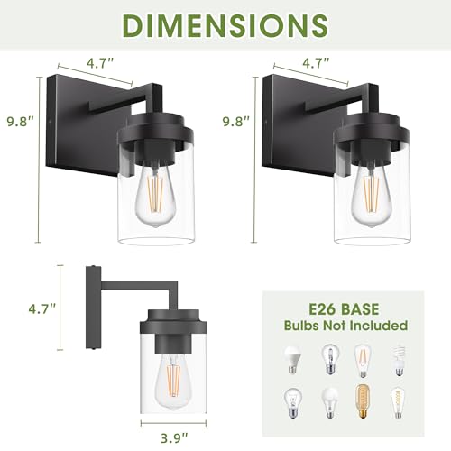 Matte Black Wall Lights (50 Count)