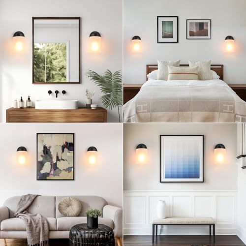 Metal Sconces Wall Lighting with Clear Glass Shade