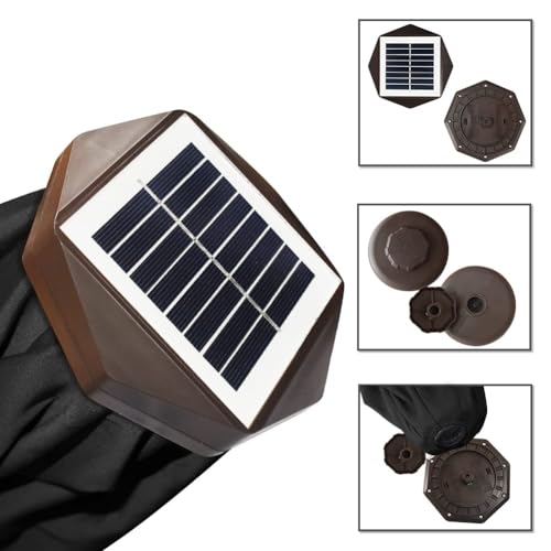 USA 10-Year-Non-Fading 10ft Market Patio Umbrella, Commercial Grade Table Sun Umbrella with 80 Solar LED Lights, Crank Open, Windproof & UPF 50+ UV Protection for Garden, Deck, Pool, Backyard, Black