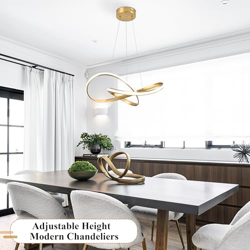 20" Gold Modern led Chandelier for Living Room