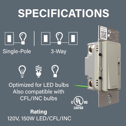 Radiant 150W LED Dimmer Light Switch 3