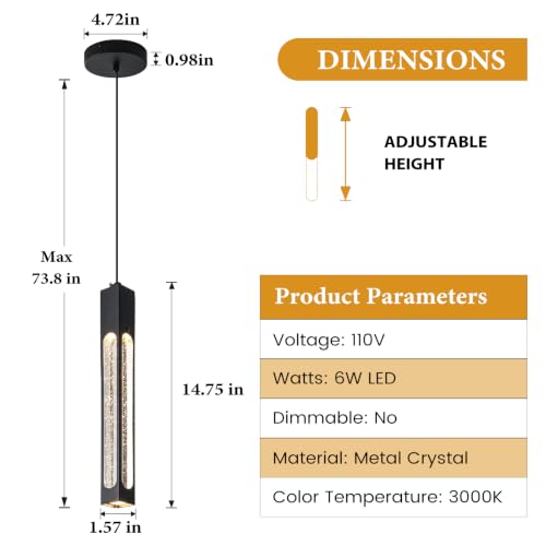 Modern Pendant Lights (Black / 2 Pack)