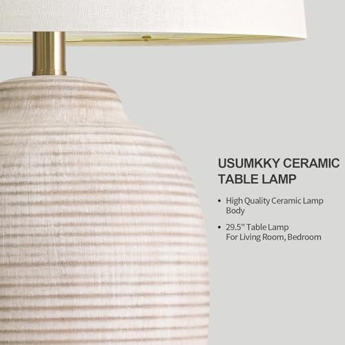 29.5" Tall Vintage Ceramic Table Lamp with 5FT Cord