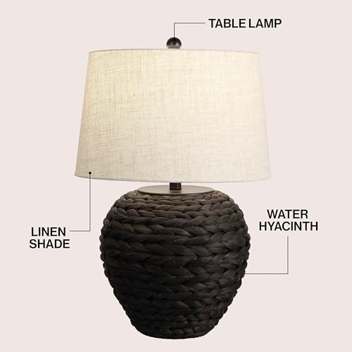 Alaro Table Lamp Woven Water Hyacinth Basket 24.5"