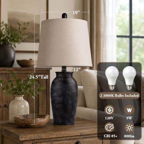 Ceramic Table Lamps Set of 2 for Living Room (2 Count)