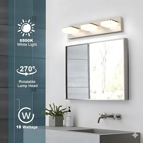 Brushed Nickel Vanity Lights for Bathroom (3 Count)