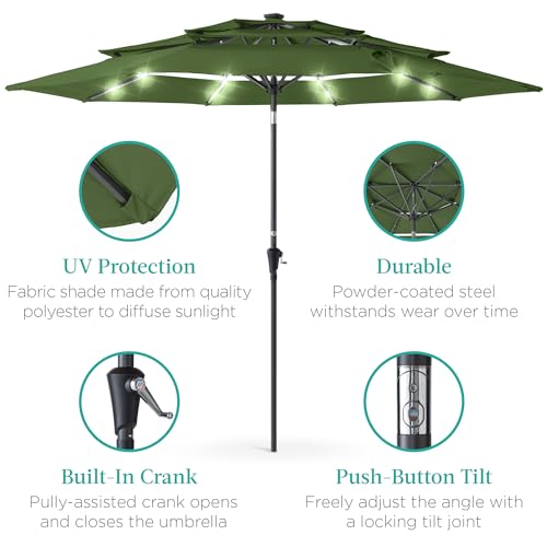 10ft 3 Tier Solar Patio Umbrella