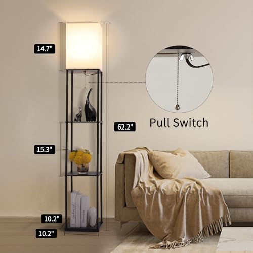 Floor Lamp with Shelves