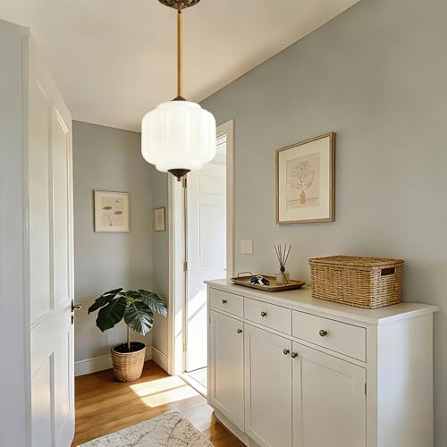 10 Inch Vintage Milk Glass Ceiling Light Fixture