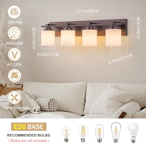 Modern Bathroom Light Fixtures Over Mirror