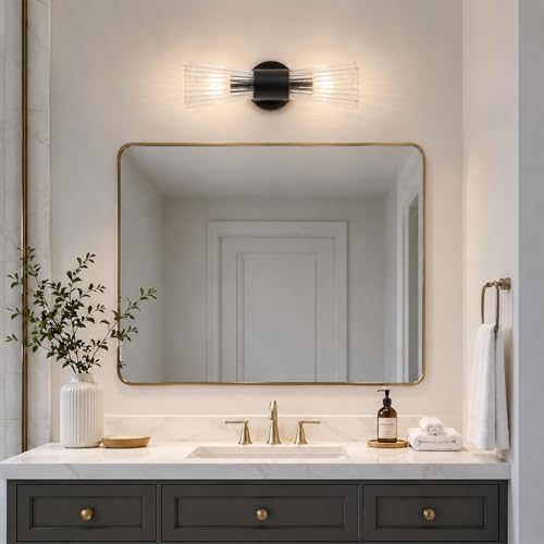 Black Glass Wall Sconce Light