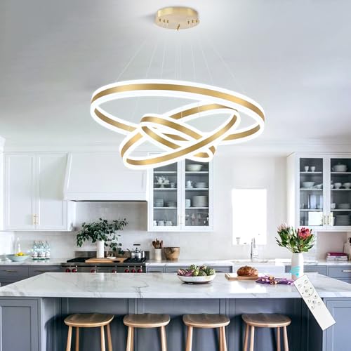 3 Rings Modern Gold LED Chandelier (3 Count)