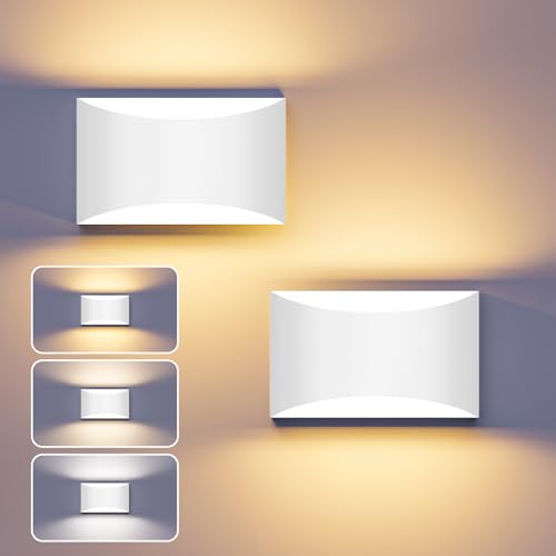 White Modern LED Wall Sconce (2 Count)