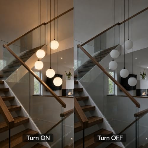Black Globe High Ceiling Chandelier (Black / 5-Light)