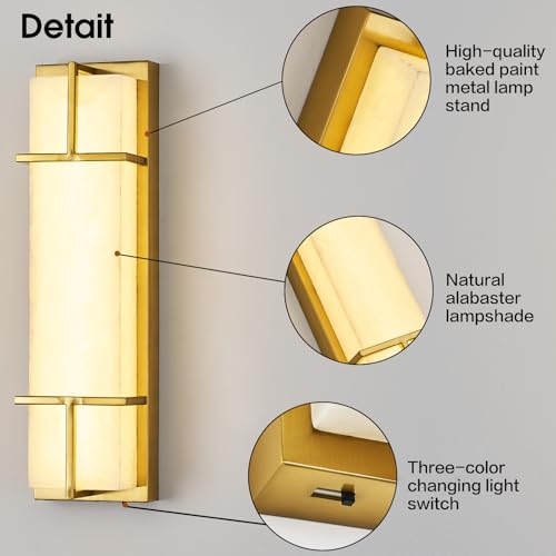 15.7inch Alabaster Wall Sconces Set of Two