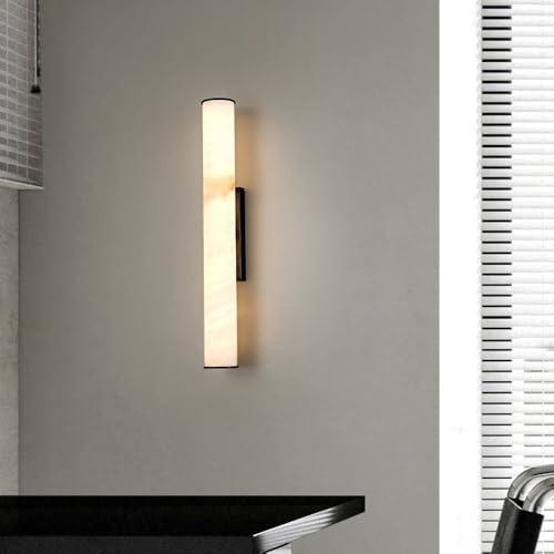 Spanish Natural Marble Wall Sconces Strip Alabaster Wall Lighting All Copper Indoor Nordic Sconce Wall Lamps for Bedroom Staircase Living Room Corridor
