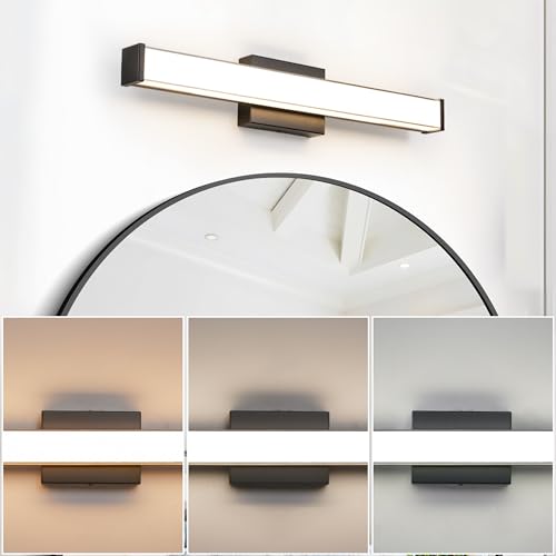 Modern LED Bathroom Vanity Light 24 inch 18W Dimmable 3CCT Bathroom Light Fixture Over Mirror Rectangle Bath Vanity Light Bar with Double Layer Acrylic Shade (24 inch(es))