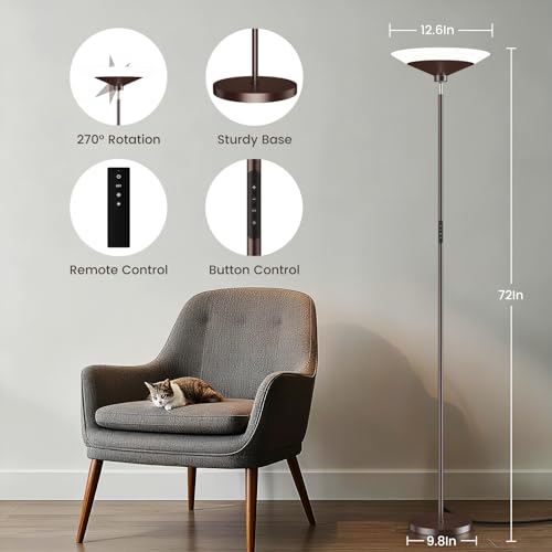 Brown Torchiere Floor Lamp