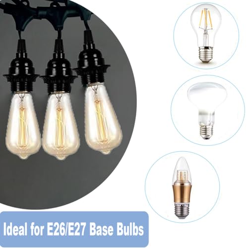 Keyless Medium Base Vintage Socket (3 Count)