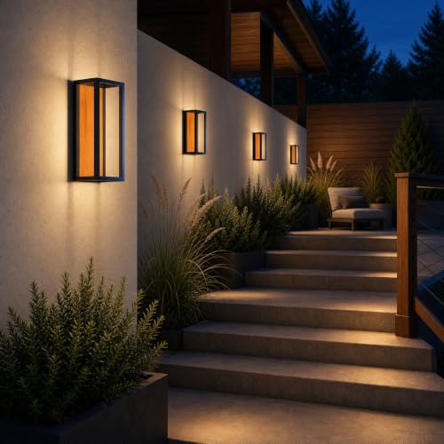 Dusk to Dawn Outdoor Wall Light (Walnut Brown)
