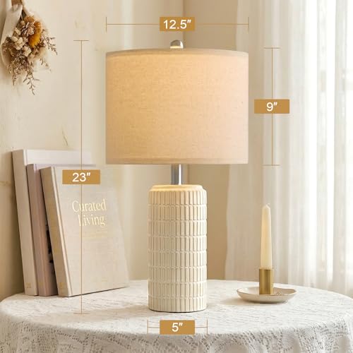 23’’ Dimmable Table Lamps Set of 2 with Remote for Living Room