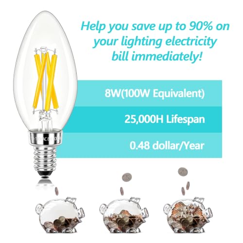 LED Candle Bulbs 100W Equivalent Dimmable (6 Count)