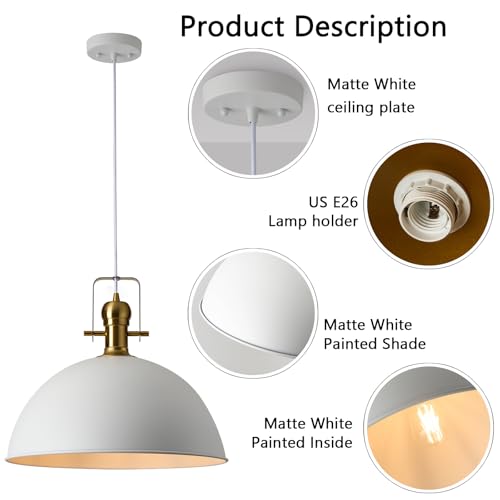 18 Inch White Farmhouse Pendant Lights