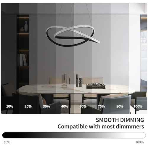 Modern LED Chandelier for Dining Room Pendant Light Fixture 40W | 5CCT/2700K-5000K,Dimmable,For Bedroom,Living Room,Dining Room,Kitchen,Kids Nursery,Home Office