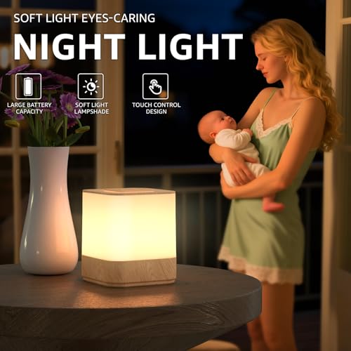 2 Pack Rechargeable Small Night Light Touch Dimmable Cordless Lamp (2 Count)