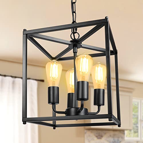 4 Light Black Farmhouse Chandelier