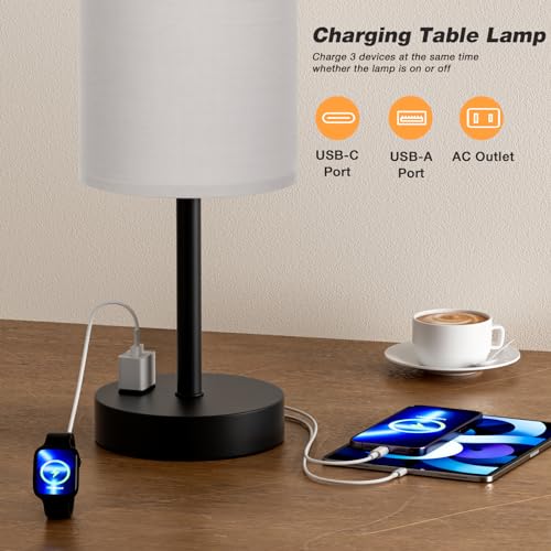 17.4" Grey Lamp for Bedroom