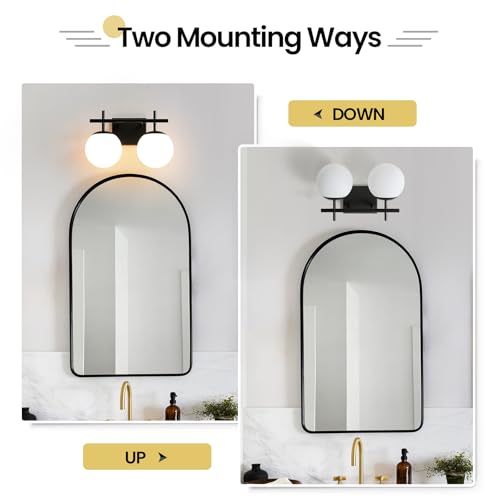 Black Bathroom Light Fixture Over Mirror (2 Count)