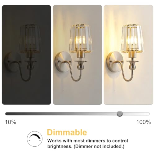 Hardwired Crystal Wall Sconces Set of 2 (2 Count)