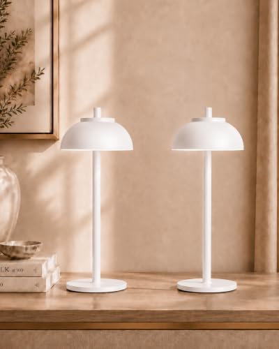White Cordless Table Lamps (2 Count)