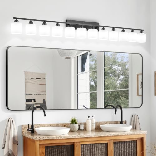 12 Light Black Vanity Lights for Giant Mirror
