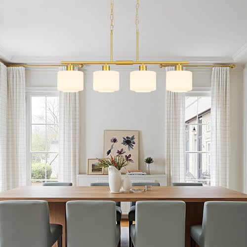 4 Light Brushed Gold Kitchen Island Lighting