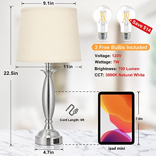 Bedroom Lamps for Nightstand (2 Count)